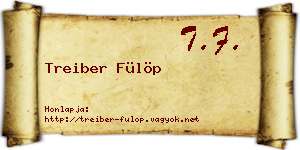 Treiber Fülöp névjegykártya